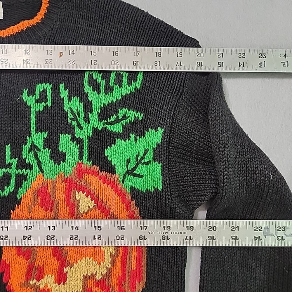 Alexandra Bartlett M Halloween Cardigan Sweater Trick or Treat Pumpkin Candy - Picture 10 of 15
